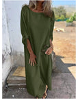 Elegant Cotton And Linen Two Piece Dress
