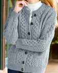 Elegant Cable-Knit Cardigan for Women