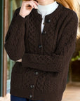 Elegant Cable-Knit Cardigan for Women