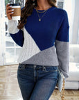 Women's Color Block Drop Shoulder Sweater