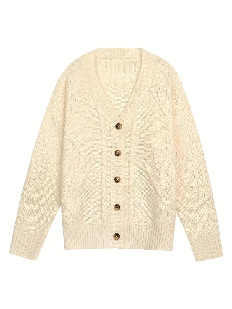 Women&#39;s Casual -Colored Cable Knit Cardigan