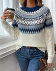 Classic sweater with Icelandic pattern