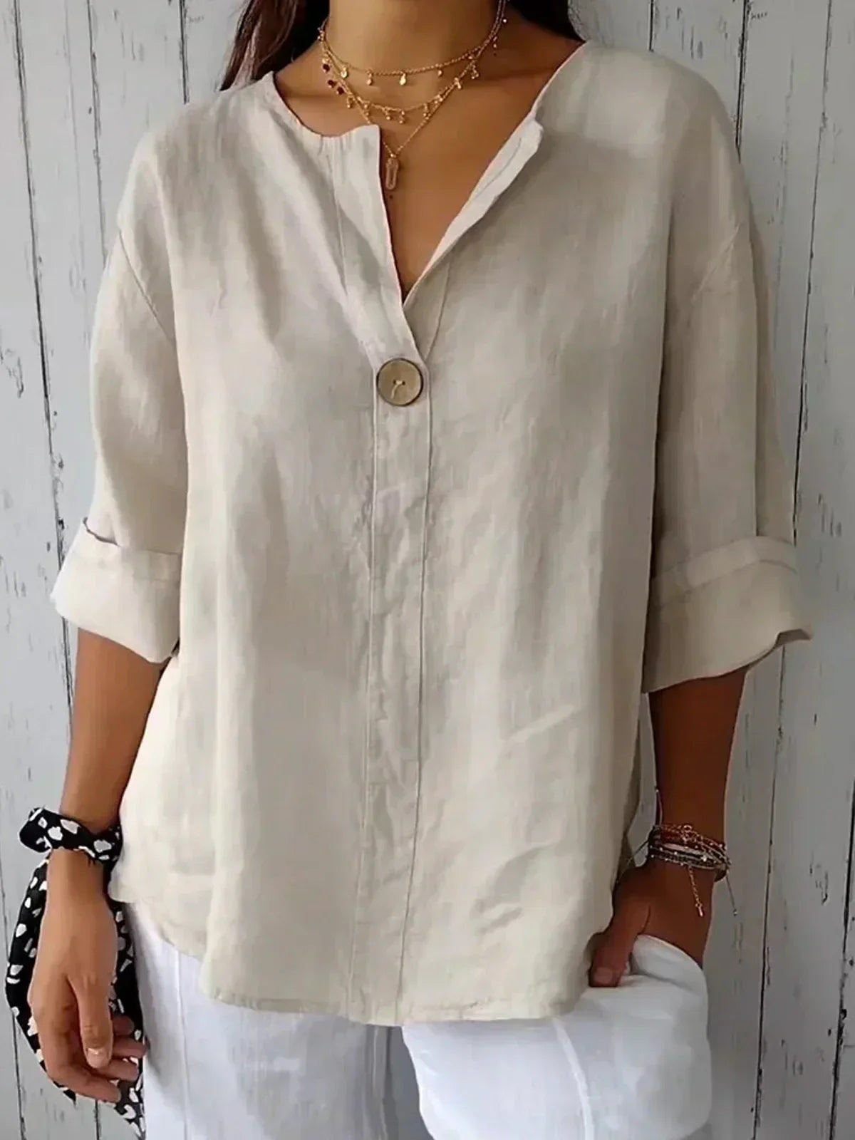 Casual V-Neck Blouse