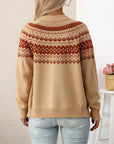 Elegant Geometric Pattern Knit Cardigan for Women