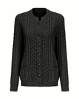 Elegant Cable-Knit Cardigan for Women