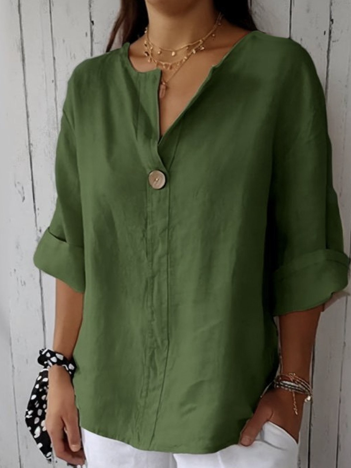 Casual V-Neck Blouse