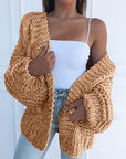 Women's Thickened Mohair Cardigan Sweater