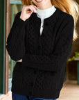 Elegant Cable-Knit Cardigan for Women