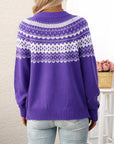 Elegant Geometric Pattern Knit Cardigan for Women