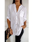 Paneled sequin button casual top