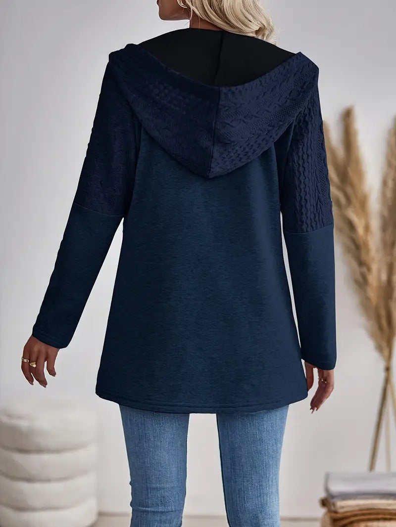 Fashion Casual Women&#39;s Hooded Cardigan