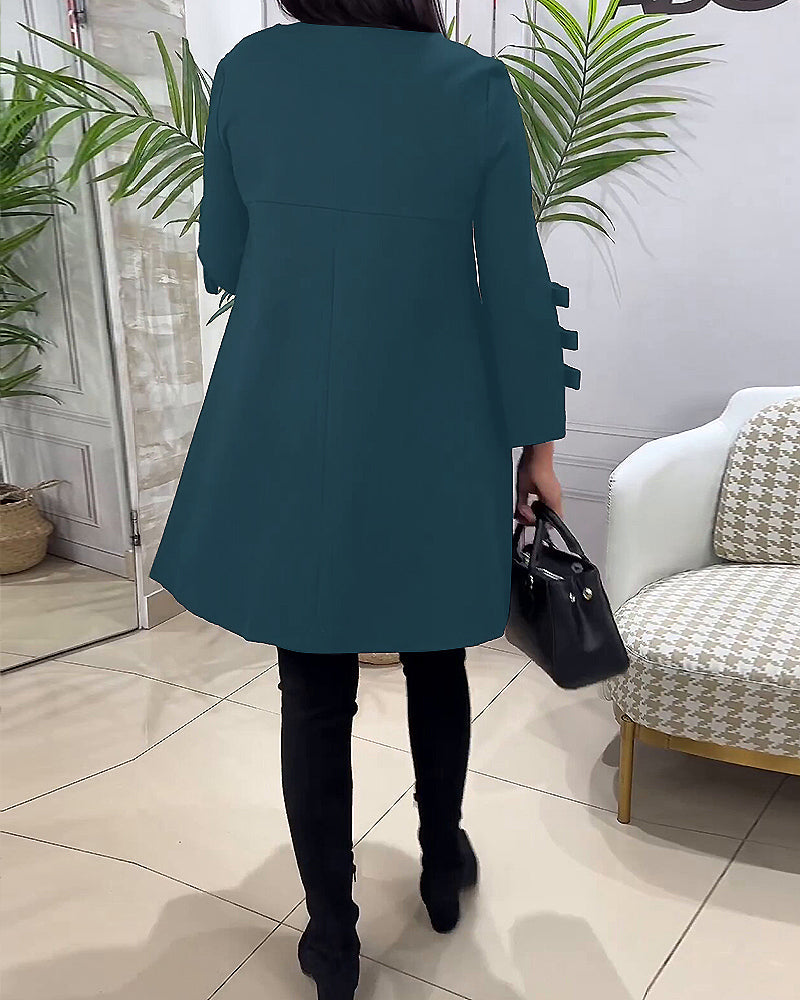 Casual Knee Length Dress with Long Sleeve