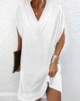 Slit sleeve solid color elegant dress