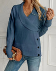 Botton Decor V Neck Sweater