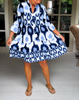 Printed 3/4 sleeve dress