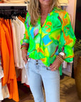 Long-sleeved colorful casual blouse