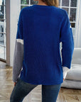 Women's Color Block Drop Shoulder Sweater