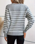 Striped Button Front Sweater