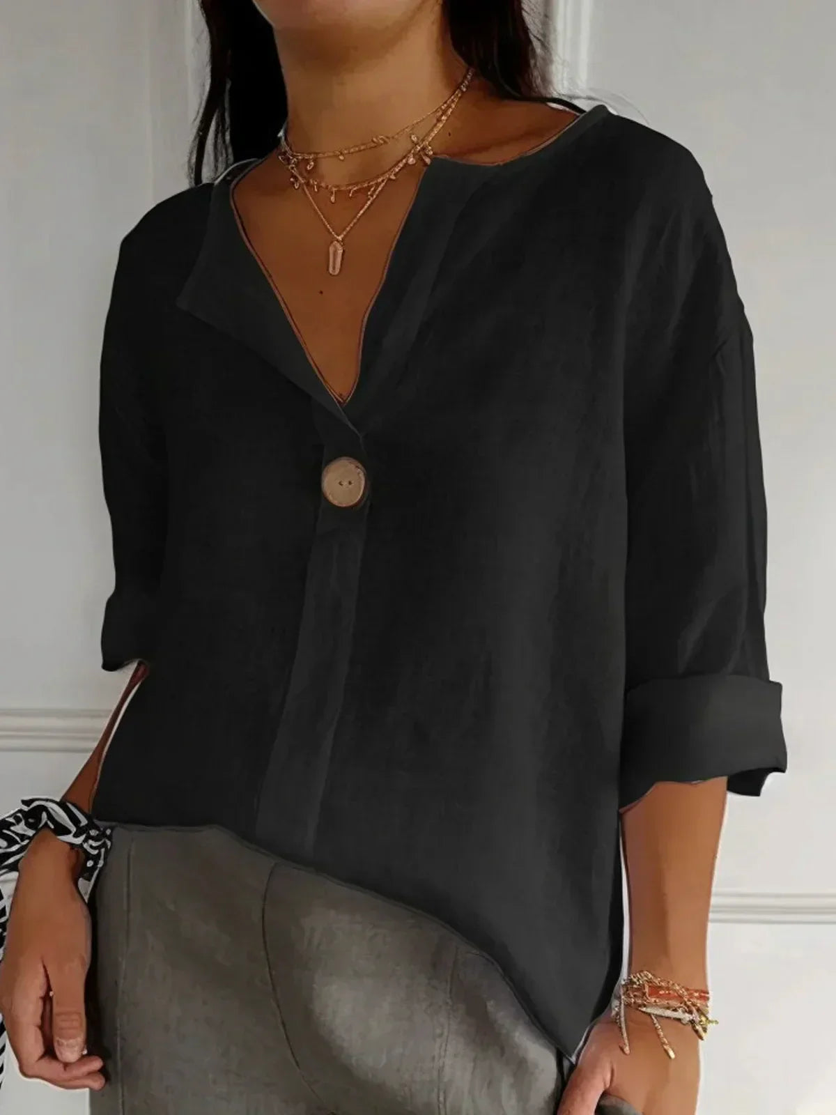 Casual V-Neck Blouse