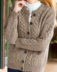 Elegant Cable-Knit Cardigan for Women