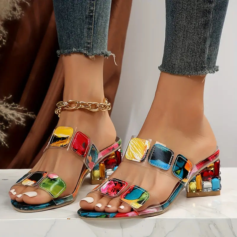 Colorful Sandals with Double Strap