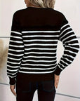 Striped Button Front Sweater