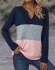 V-neck colour block top