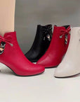 Fashion Pointed Toe Ankle Boots With Bow