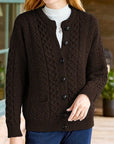 Elegant Cable-Knit Cardigan for Women