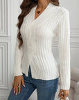 Elegant V-Neck Knit Sweater