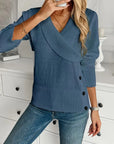 Botton Decor V Neck Sweater