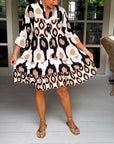 Printed 3/4 sleeve dress