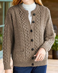 Elegant Cable-Knit Cardigan for Women