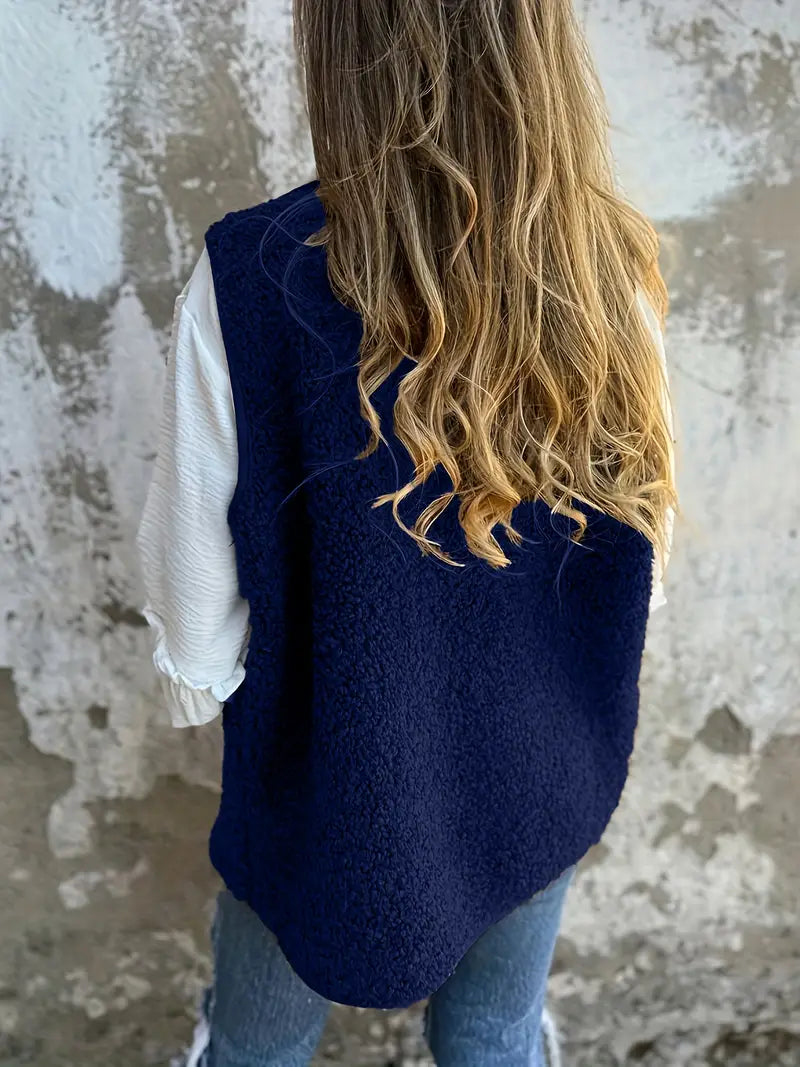 Women&#39;s Casual Sleeveless Vest Jacket