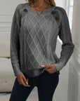 Solid Cable Knit Sweater for Women's