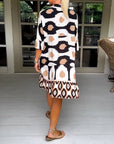 Printed 3/4 sleeve dress