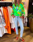 Long-sleeved colorful casual blouse