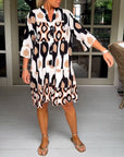 Printed 3/4 sleeve dress