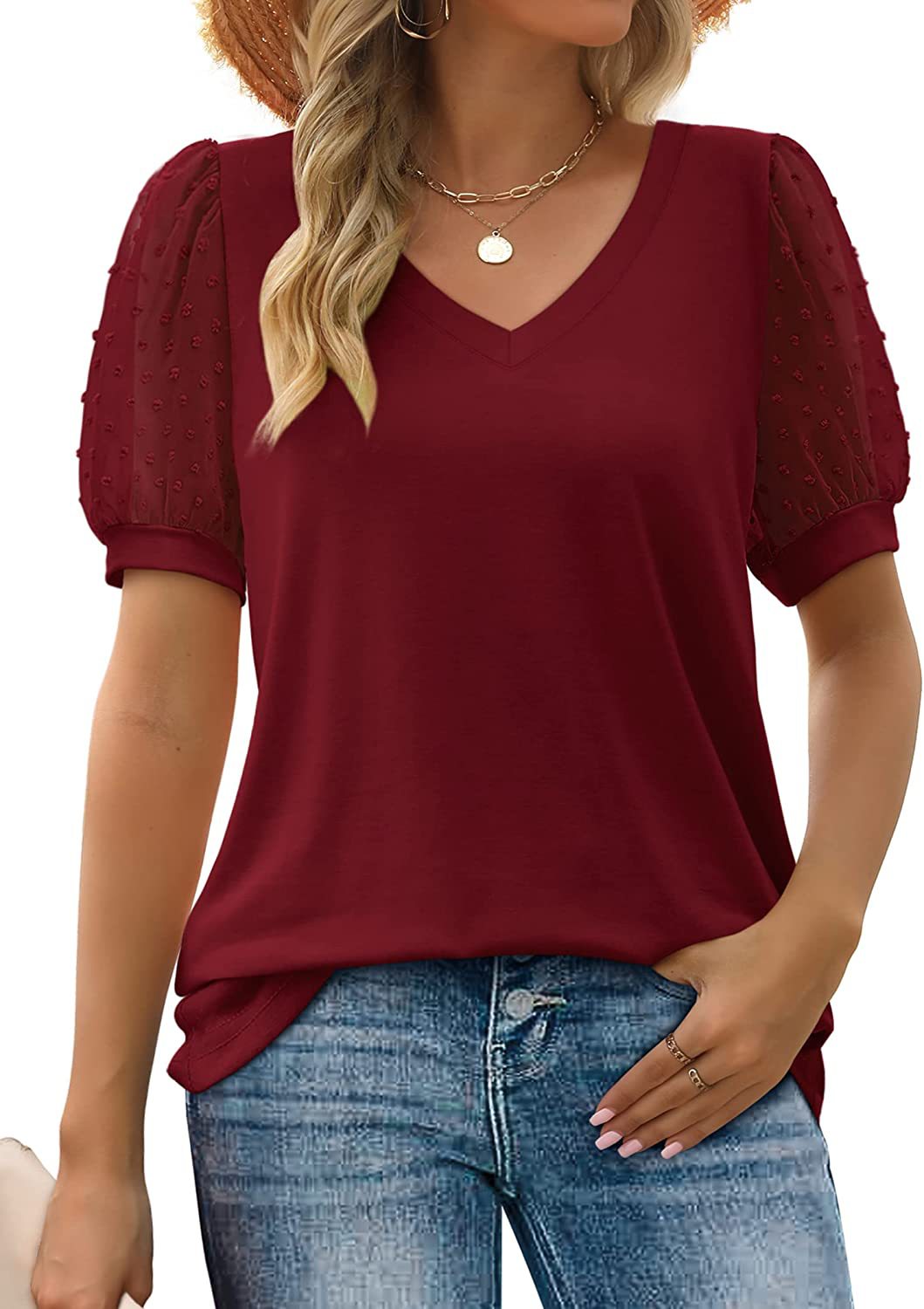 V-Neck Sleeve Belly Cover Top