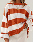 Chloe | Striped Crew Neck Pullover Sweater