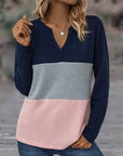 V-neck colour block top