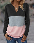 V-neck colour block top