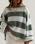 Chloe | Striped Crew Neck Pullover Sweater