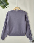 Chic V-Neck Cable Knit Sweater for Women