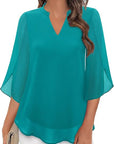 Graceful Split-Sleeve Blouse