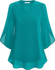 Graceful Split-Sleeve Blouse