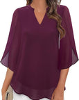 Graceful Split-Sleeve Blouse