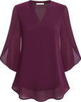 Graceful Split-Sleeve Blouse