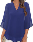 Graceful Split-Sleeve Blouse