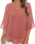 Graceful Split-Sleeve Blouse